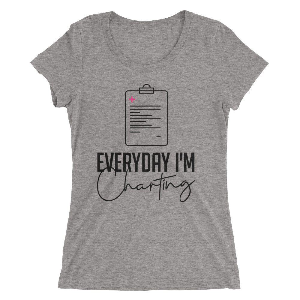 Everyday I'm Charting Ladies' short sleeve t-shirt